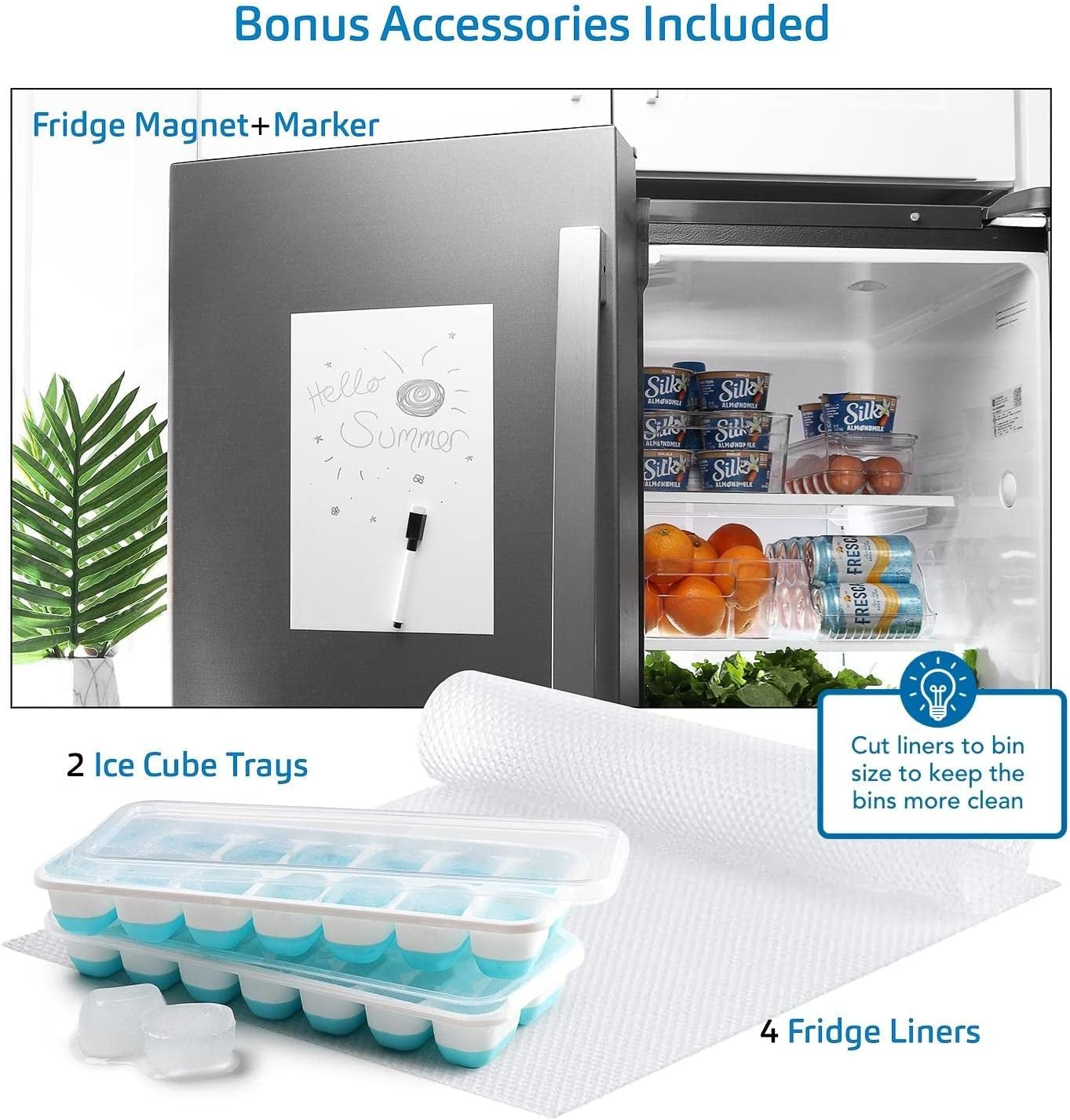Acrylic Fridge Organisers - 14-Piece Stackable Fridge Organiser Set