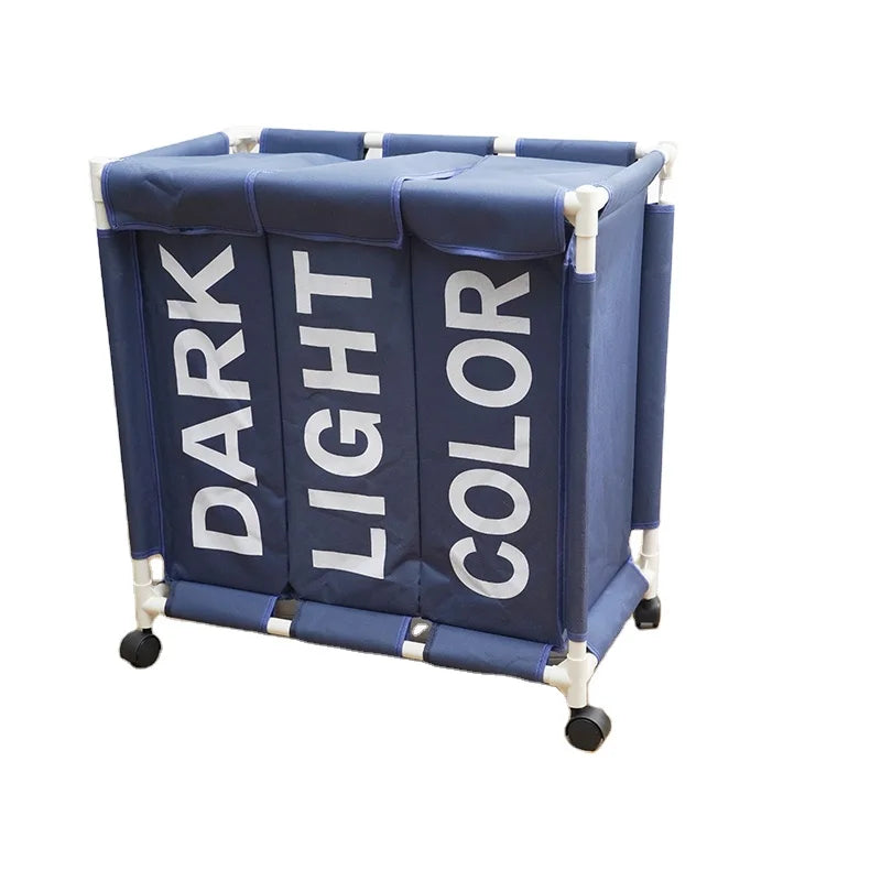 3-Section Laundry Hamper for Darks, Lights and Colours