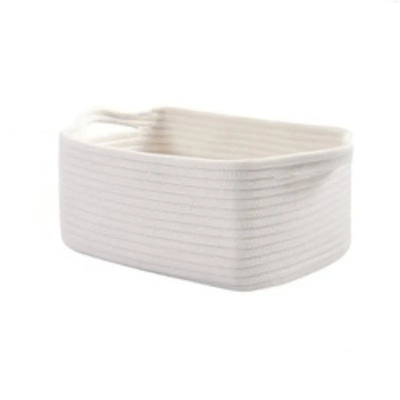 2026 Handmade Cotton Rope Storage Basket Square Organizer for Cosmetics Snacks and Home Sundries Storage Baskets