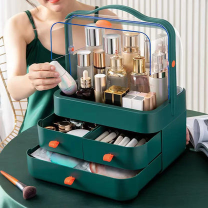1Pc Dust-Proof Desktop Makeup Organizer with Drawer
