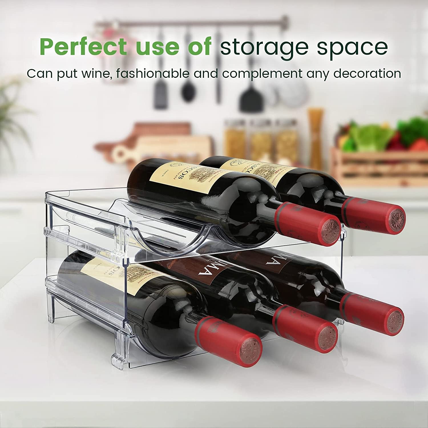 2 Pack Stackable Water Bottle Storage Rack