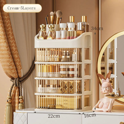 Large Capacity Transparent Drawer Jewellery Makeup Storage Box Multi-Layer Multi-Functional Desktop Organizer