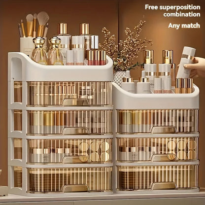 Large Capacity Transparent Drawer Jewellery Makeup Storage Box Multi-Layer Multi-Functional Desktop Organizer