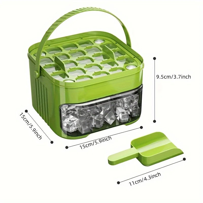 Asuwei 50-Cube Ice Maker Extra Large, Double-Layer Tray with Lid, Food-Safe Material, Easy Ice Release, Ideal for Parties Drinks