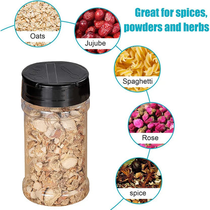 Clear Plastic Spice Jar with Shaker Lids Kitchen Seasoning Containers for Kitchen Storing Spice Powders JT198