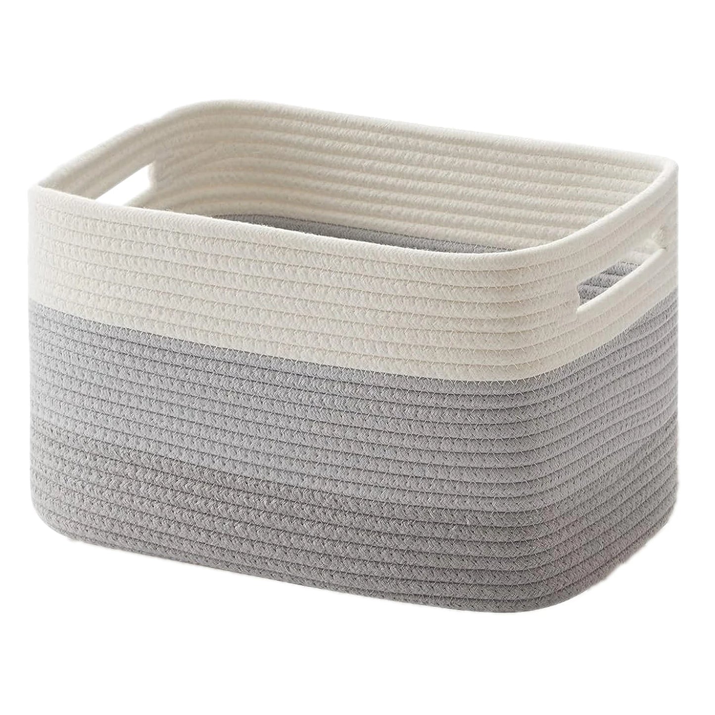 Storage Baskets for Organizing,Closet Shelf Woven Baskets, Square Bins, Cotton Rope Basket for Toys, Clothes, Office, Room