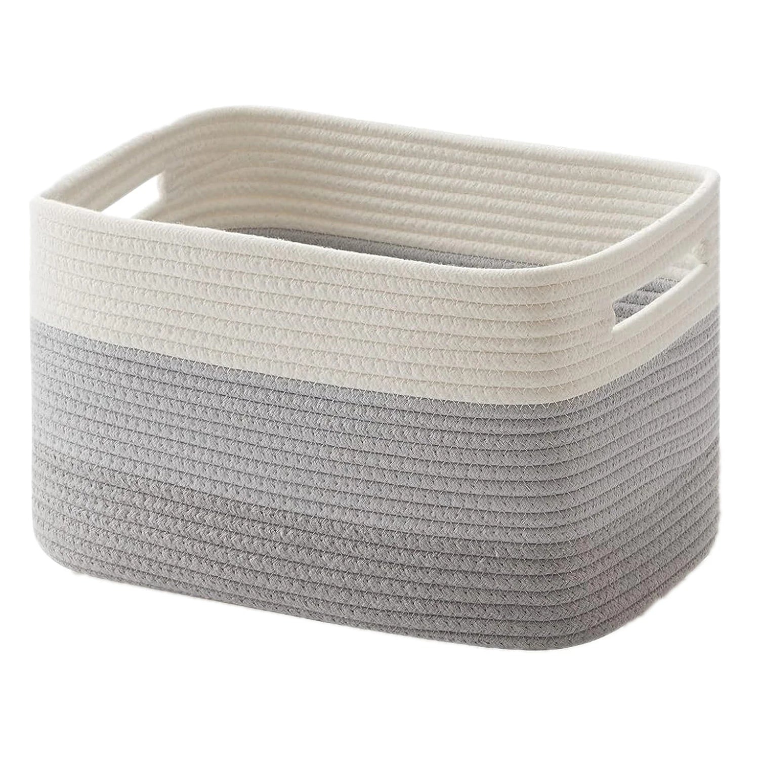 Storage Baskets for Organizing,Closet Shelf Woven Baskets, Square Bins, Cotton Rope Basket for Toys, Clothes, Office, Room