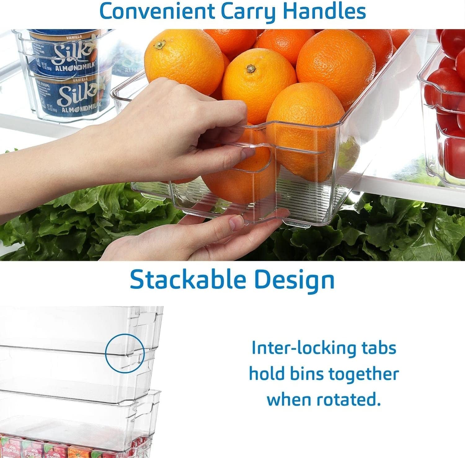 Acrylic Fridge Organisers - 14-Piece Stackable Fridge Organiser Set