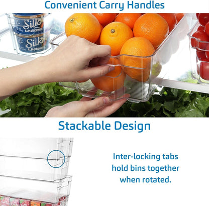 Acrylic Fridge Organisers - 14-Piece Stackable Fridge Organiser Set