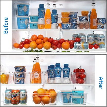 Acrylic Fridge Organisers - 14-Piece Stackable Fridge Organiser Set
