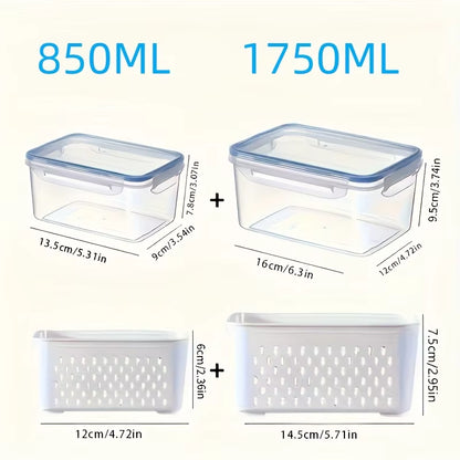 4Pcs/Set Leak-Proof Food Storage Containers-Airtight, Stackable Meal Prep Boxes-Suitable for Fruits, Vegetables, Meat & Grains