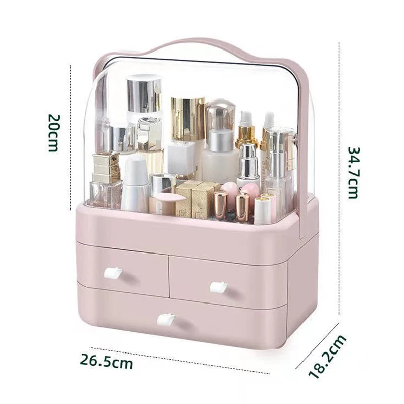 1Pc Dust-Proof Desktop Makeup Organizer with Drawer