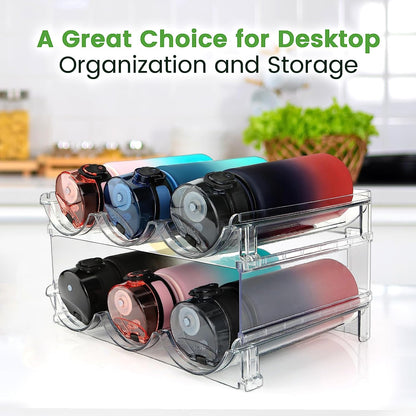 2 Pack Stackable Water Bottle Storage Rack