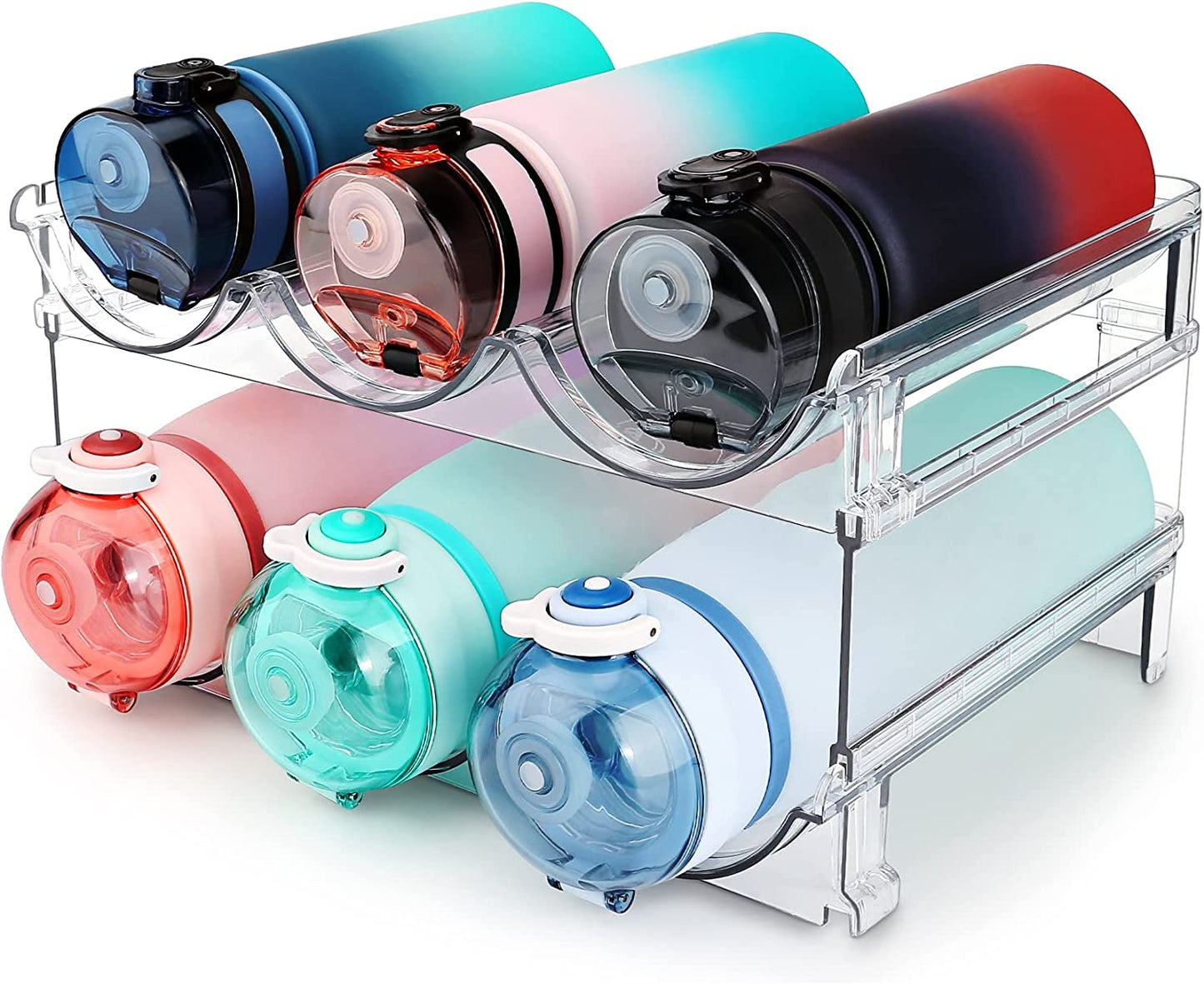 2 Pack Stackable Water Bottle Storage Rack