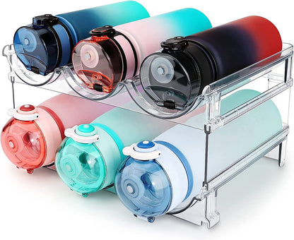 2 Pack Stackable Water Bottle Storage Rack