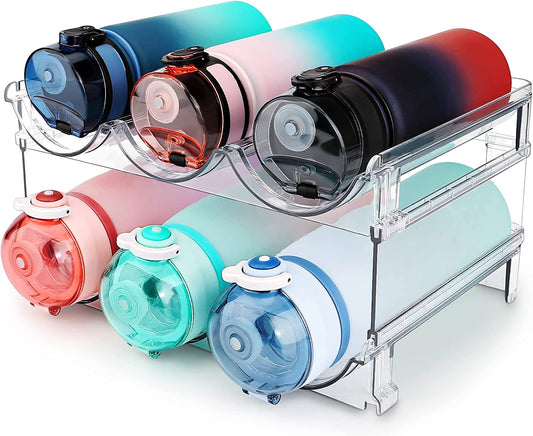 2 Pack Stackable Water Bottle Storage Rack