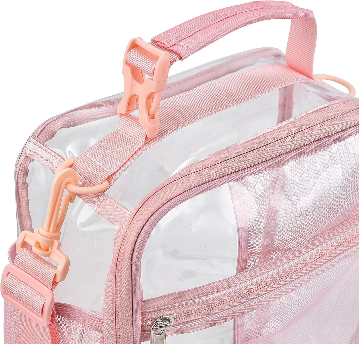 Stadium Approved Clear Lunch Bag with Adjustable Shoulder Strap Multi-Purpose Lunch Bag Portable Lunch Bag Clear Lunch Box for Officers, Work,Sprots
