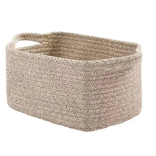 2026 Handmade Cotton Rope Storage Basket Square Organizer for Cosmetics Snacks and Home Sundries Storage Baskets