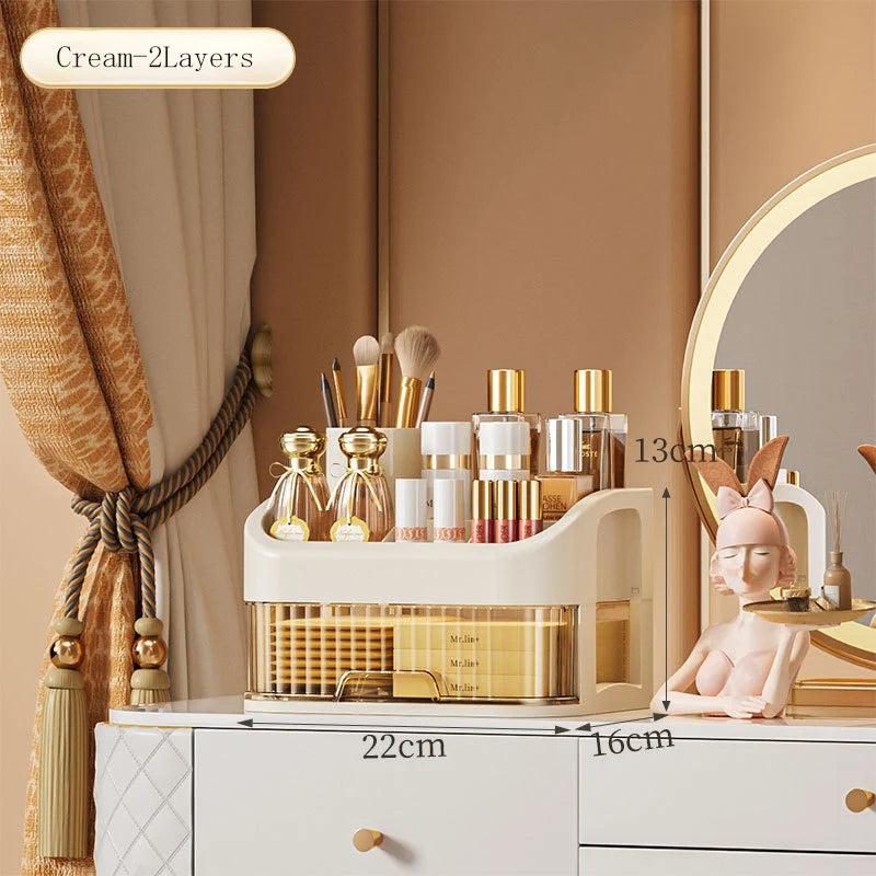 Large Capacity Transparent Drawer Jewellery Makeup Storage Box Multi-Layer Multi-Functional Desktop Organizer