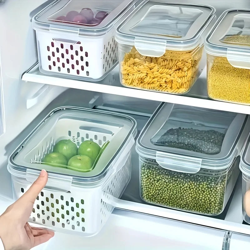 4Pcs/Set Leak-Proof Food Storage Containers-Airtight, Stackable Meal Prep Boxes-Suitable for Fruits, Vegetables, Meat & Grains