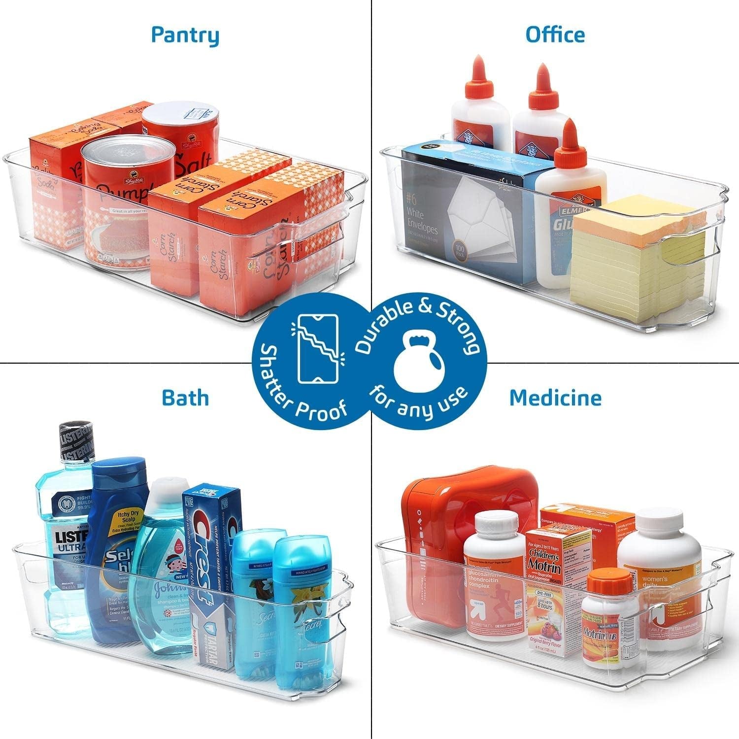Acrylic Fridge Organisers - 14-Piece Stackable Fridge Organiser Set