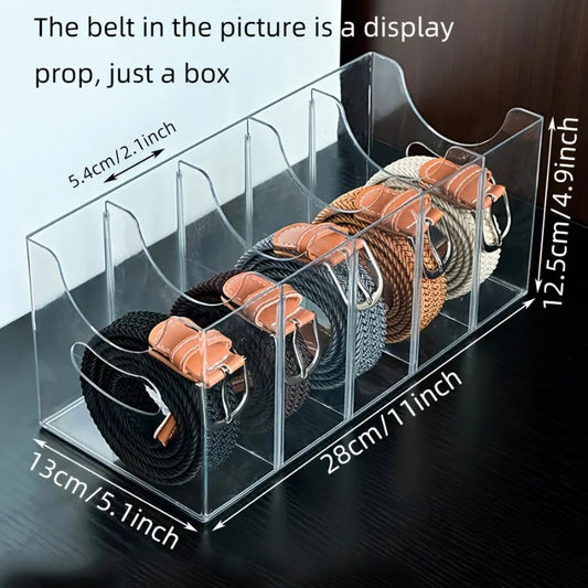 Belt , Tie & Scarf Organizer Box - Multi-Compartment Storage - Drawer Organizer for Home, Dresser, or Wardrobe 28X13X12.5Cm