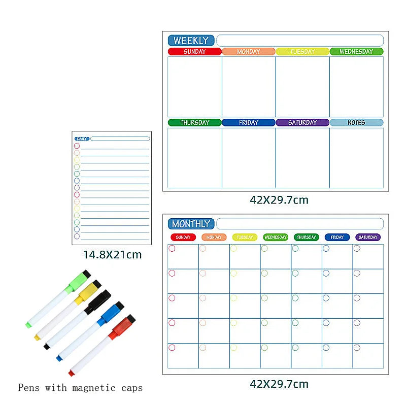 Magnetic Calendar for Fridge Monthly Weekly Planner Dry Erase 