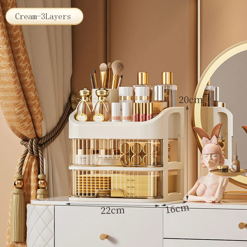 Large Capacity Transparent Drawer Jewellery Makeup Storage Box Multi-Layer Multi-Functional Desktop Organizer