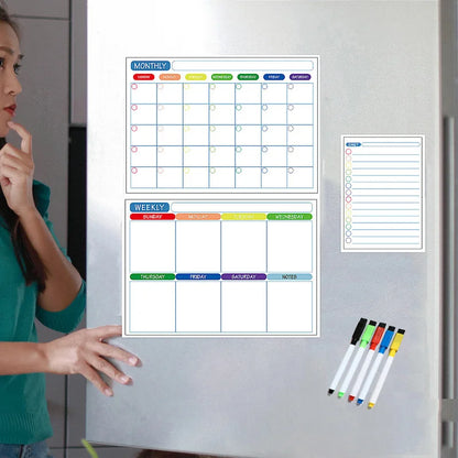 Magnetic Calendar for Fridge Monthly Weekly Planner Dry Erase 
