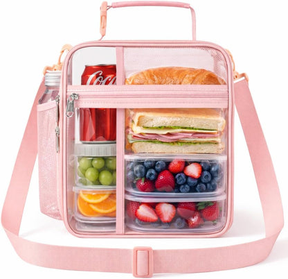 Stadium Approved Clear Lunch Bag with Adjustable Shoulder Strap Multi-Purpose Lunch Bag Portable Lunch Bag Clear Lunch Box for Officers, Work,Sprots