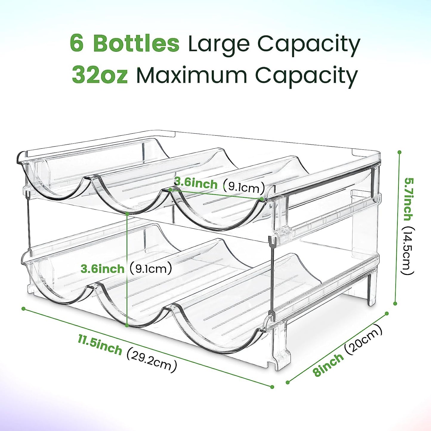 2 Pack Stackable Water Bottle Storage Rack