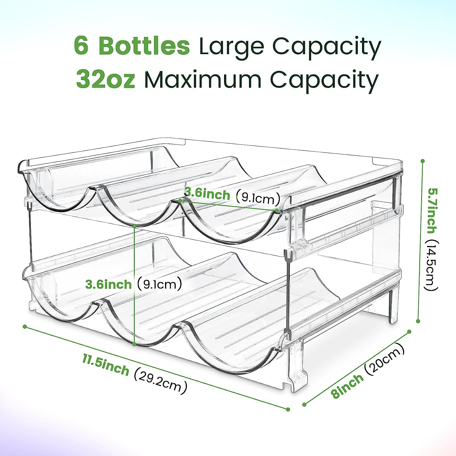 2 Pack Stackable Water Bottle Storage Rack
