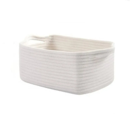 2026 Handmade Cotton Rope Storage Basket Square Organizer for Cosmetics Snacks and Home Sundries Storage Baskets