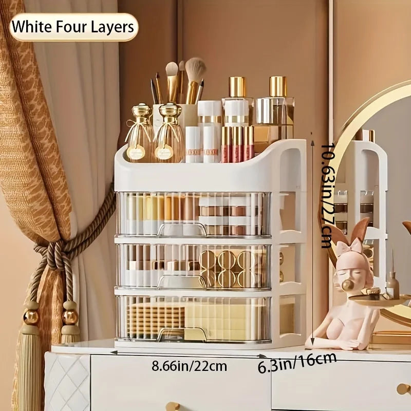 Large Capacity Transparent Drawer Jewellery Makeup Storage Box Multi-Layer Multi-Functional Desktop Organizer