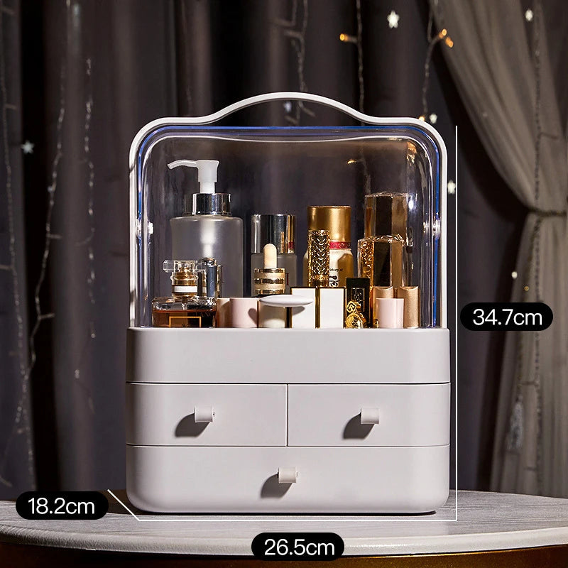 1Pc Dust-Proof Desktop Makeup Organizer with Drawer