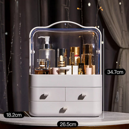 1Pc Dust-Proof Desktop Makeup Organizer with Drawer
