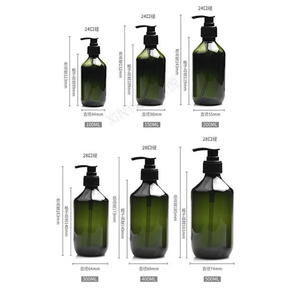 100/200/300/400/500Ml Empty Pump Refillable Bathroom Shampoo Shower Gel Bottles Dispenser Kitchen Dish Plastic Liquid Container
