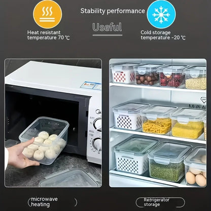 4Pcs/Set Leak-Proof Food Storage Containers-Airtight, Stackable Meal Prep Boxes-Suitable for Fruits, Vegetables, Meat & Grains