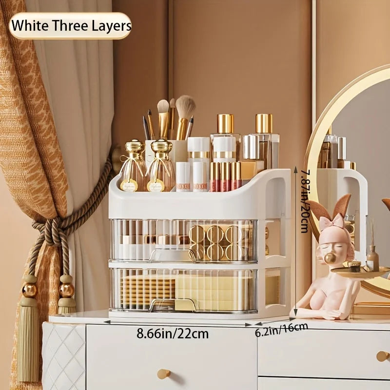 Large Capacity Transparent Drawer Jewellery Makeup Storage Box Multi-Layer Multi-Functional Desktop Organizer