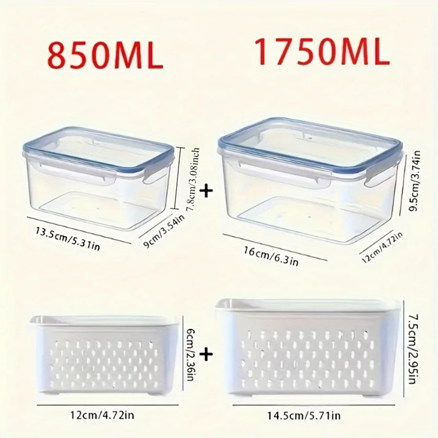 4Pcs/Set Leak-Proof Food Storage Containers-Airtight, Stackable Meal Prep Boxes-Suitable for Fruits, Vegetables, Meat & Grains