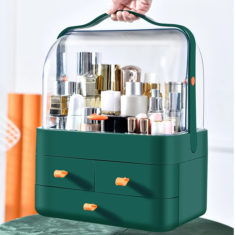 1Pc Dust-Proof Desktop Makeup Organizer with Drawer
