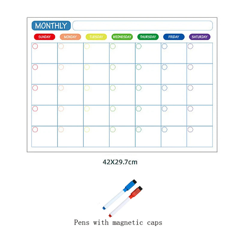 Magnetic Calendar for Fridge Monthly Weekly Planner Dry Erase 