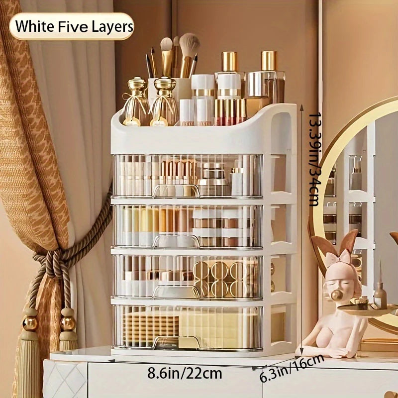 Large Capacity Transparent Drawer Jewellery Makeup Storage Box Multi-Layer Multi-Functional Desktop Organizer