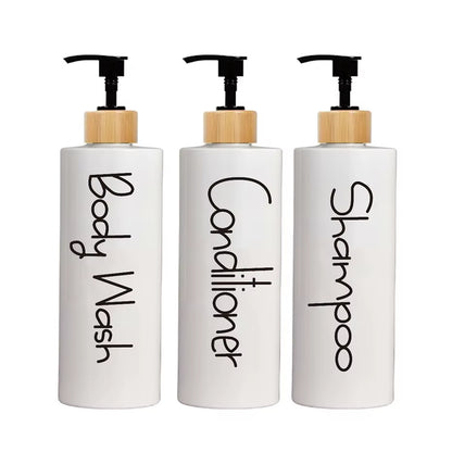 3PCS Bathroom Soap Dispenser Reusable Hand Pump Dispenser Bottle Bathroom Shower Gel Shampoo Refillable Bottle Container