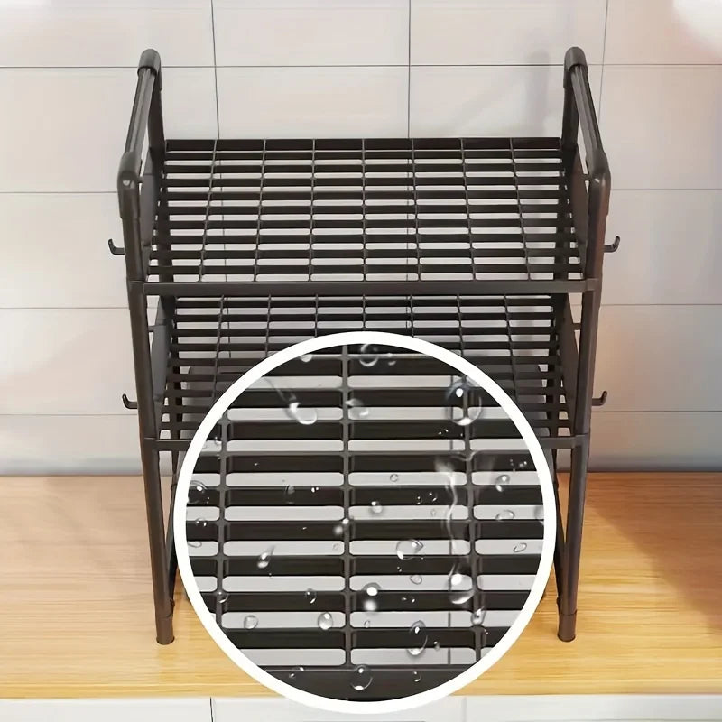Heavy-Duty Adjustable/Telescopic Storage Rack/Microwave Stand - Easy-To-Assemble Kitchen Organiser