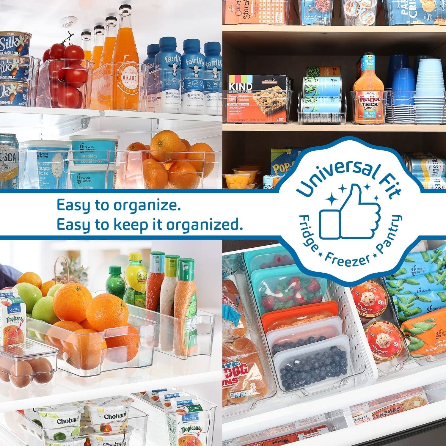 Acrylic Fridge Organisers - 14-Piece Stackable Fridge Organiser Set